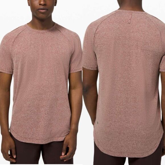 Lululemon Athletica Drysense Short Sleeve Shirt in Heathered Savannah (Red) - Me - Picture 1 of 9